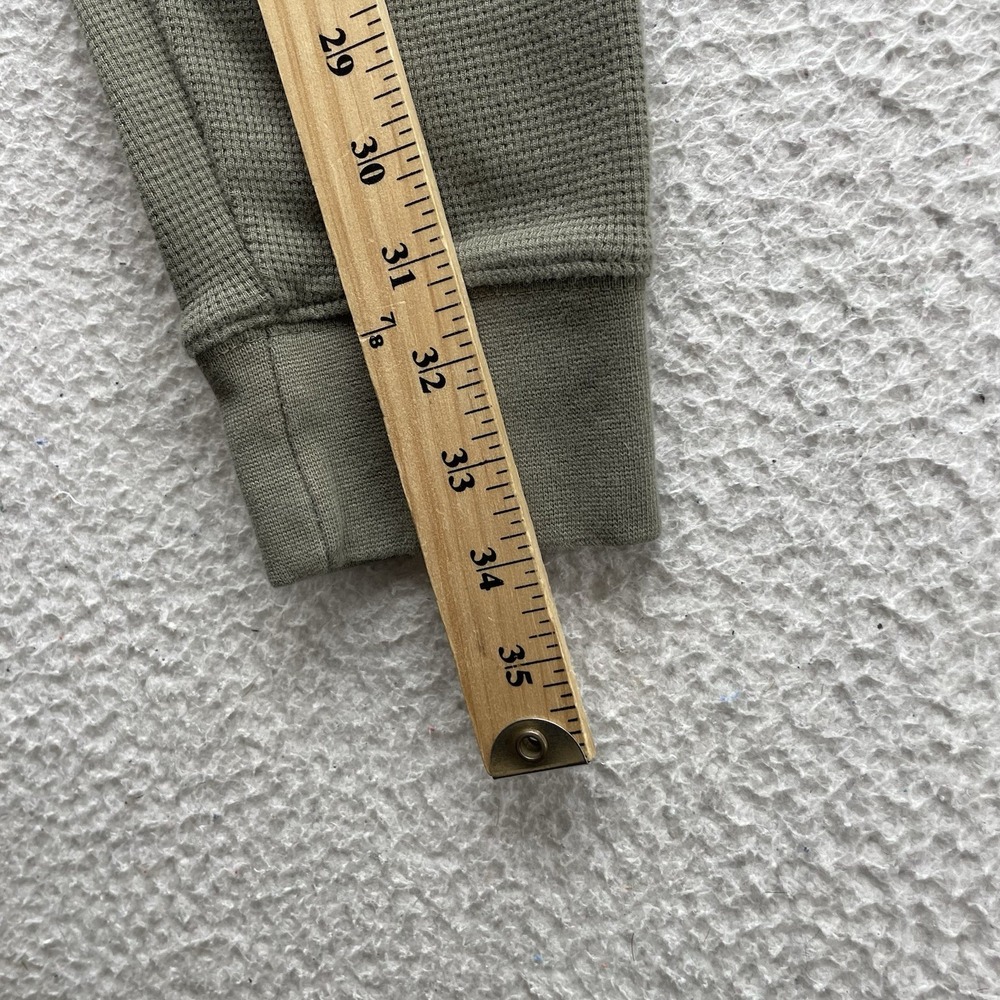 Iron And Resin Sweater Mens XL X-Large Army Green Waffle Knit Thermal Pullover - Picture 7 of 10